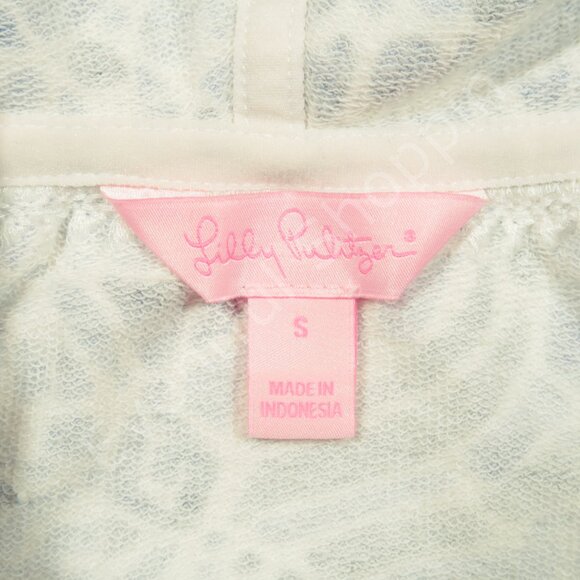 Lilly Pulitzer Harmon Pullover Hoodie Womens S Blue UPF 50+ Taverna Tile - Picture 4 of 6